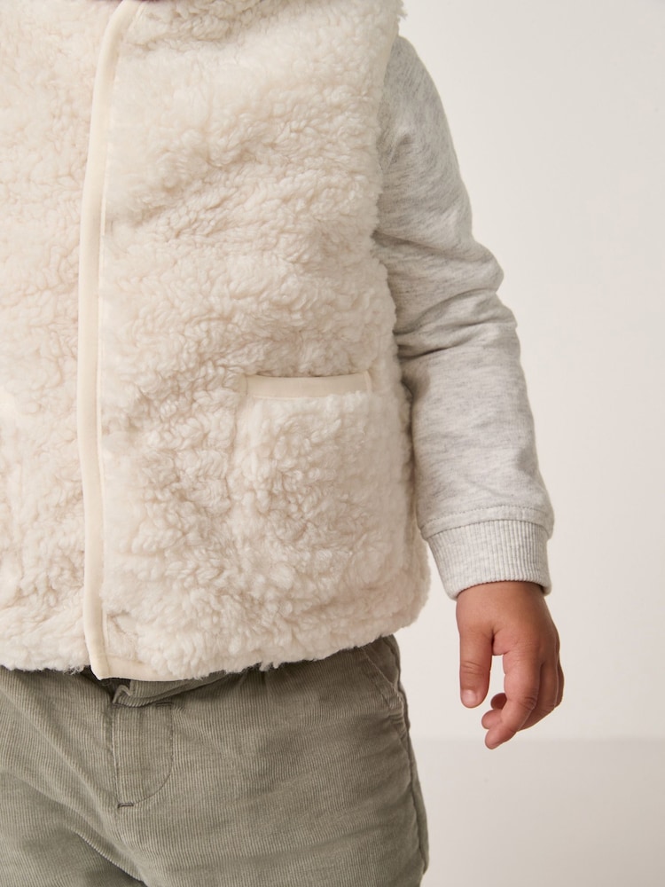 The White Company Cotton White Sweatshirt Trousers & Borg Gilet Set - Image 5 of 5 The White Company Cotton White Sweatshirt Trousers & Borg Gilet Set - Image 5 of 5