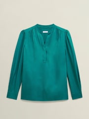 Hobbs Teal Green Jade Blouse - Image 1 of 3