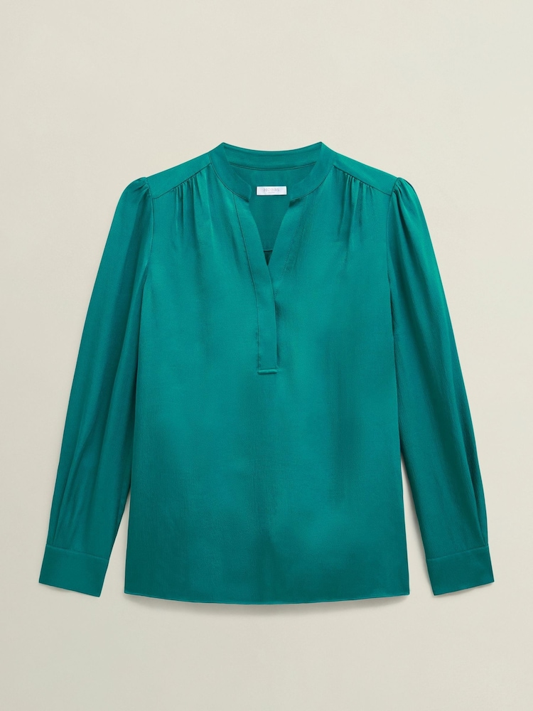 Hobbs Teal Green Jade Blouse - Image 1 of 3 Hobbs Teal Green Jade Blouse - Image 1 of 3