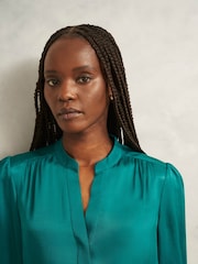 Hobbs Teal Green Jade Blouse - Image 2 of 3