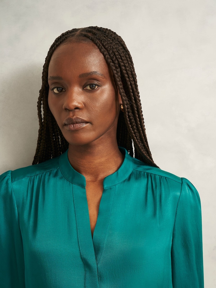 Hobbs Teal Green Jade Blouse - Image 2 of 3