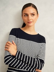 Hobbs Blue Constance Striped Top - Image 1 of 3