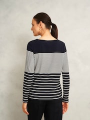 Hobbs Blue Constance Striped Top - Image 2 of 3