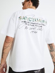 River Island White Oversized Sanctuaire Camouflage T-Shirt - Image 2 of 4