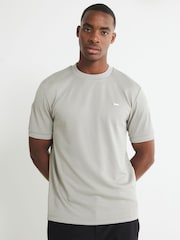 River Island Natural Slim Fit Jacquard T-Shirt - Image 1 of 4