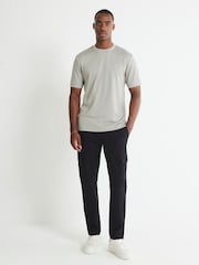 River Island Natural Slim Fit Jacquard T-Shirt - Image 3 of 4