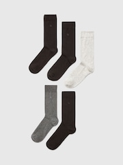 River Island 5 Pack Embroidered Socks - Imagem 1 de 3