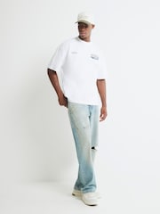 River Island White Regular Fit Montreal GP Print T-Shirt - Image 1 of 4