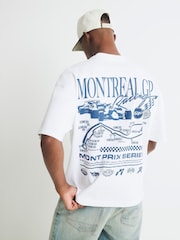 River Island White Regular Fit Montreal GP Print T-Shirt - Image 2 of 4