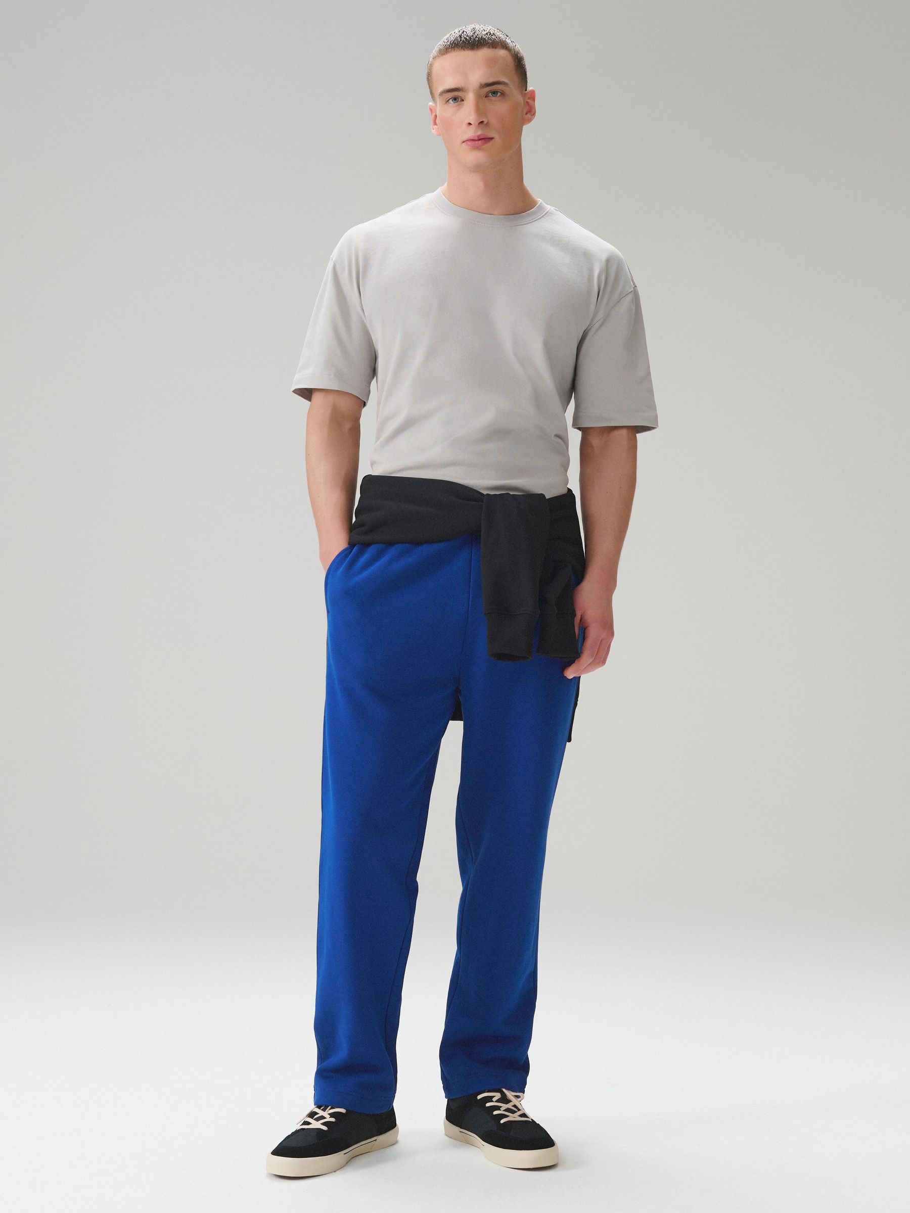 Buy Cobalt Blue Straight Fit Brushback Joggers from the Next UK