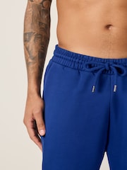 أزرق كوبالت - قياس مستقيم - بنطلون رياضي جيرسيه غني بالقطن - صورة 4 من 11