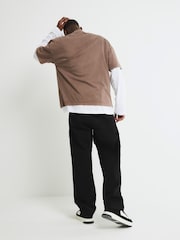 River Island Black Loose Fit Stretch Cargo Trousers - Image 2 of 4
