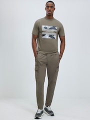 River Island Brown Slim Fit Geo Print T-Shirt - Image 3 of 4