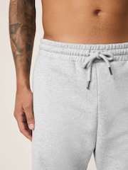 Grey Marl Relaxed Fit Brushback Heavyweight Joggers - Image 5 of 10