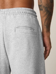 Grey Marl Relaxed Fit Brushback Heavyweight Joggers - Image 6 of 10