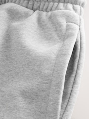 Grey Marl Relaxed Fit Brushback Heavyweight Joggers - Image 9 of 10