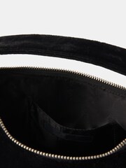 Accessorize Black Heart Embellished Velvet Handbag - Image 4 of 4