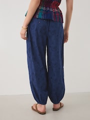Navy Blue Broderie Balloon Leg Trousers - Image 2 of 7