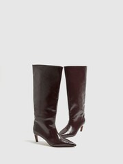 River Island Red Faux leather High Leg Boots - Image 3 of 6