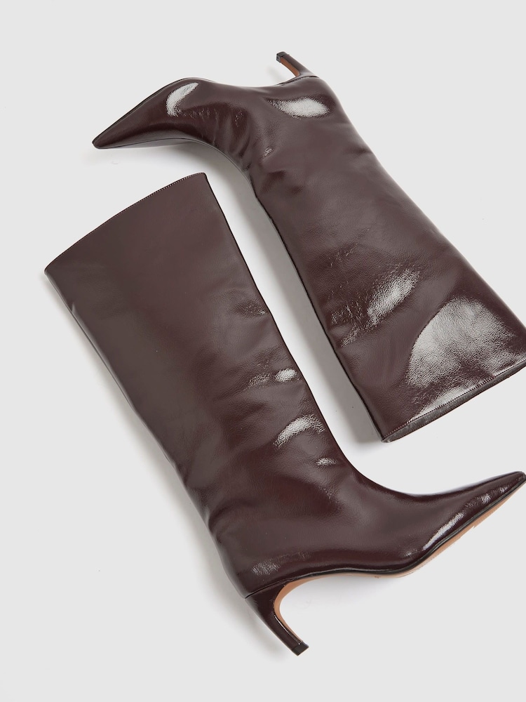 River Island Red Faux leather High Leg Boots - Image 6 of 6