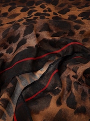 Accessorize Animal Lightweight Leopard Print Scarf - Image 2 of 2