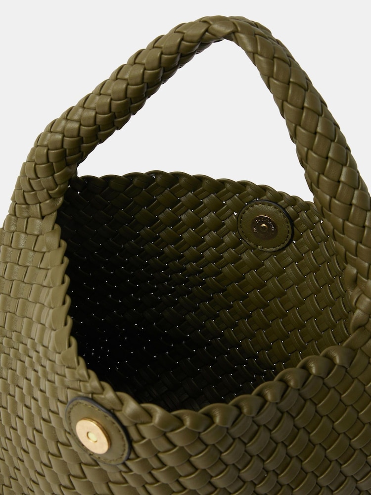 Accessorize Green Woven Shoulder Bag - Image 2 of 2 Accessorize Green Woven Shoulder Bag - Image 2 of 2