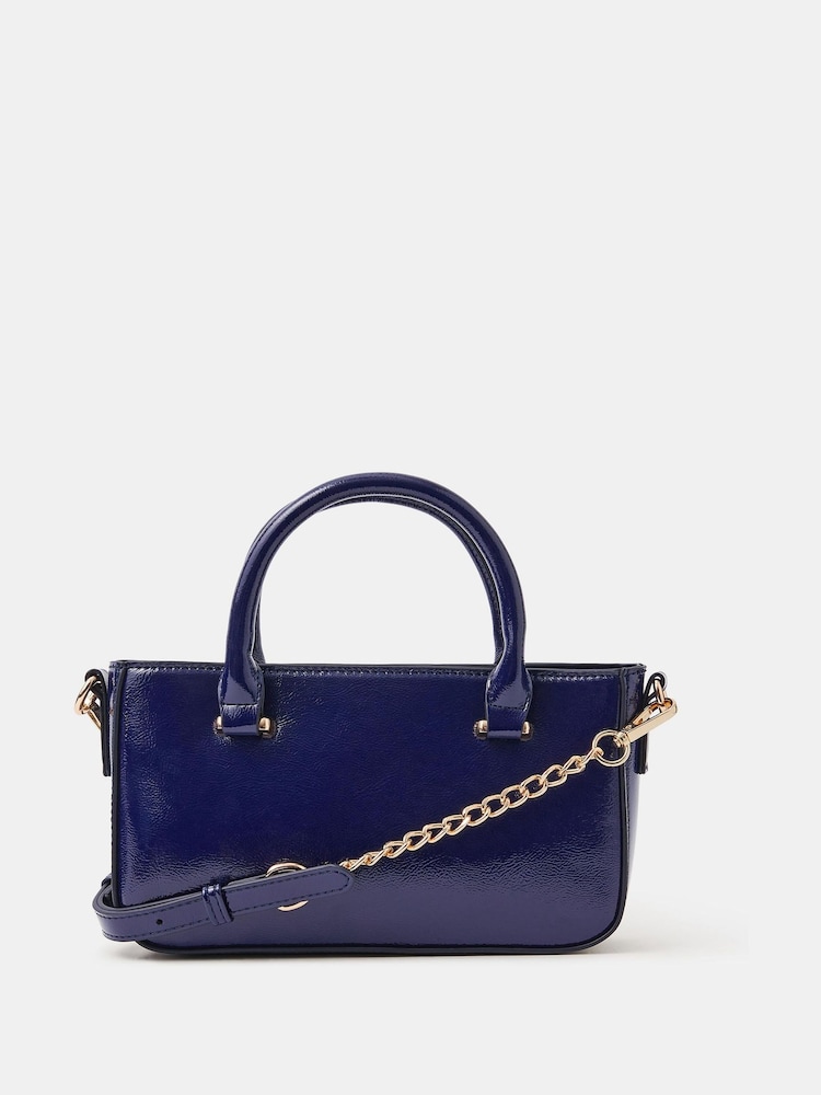 Accessorize Blue Patent Cross-Body Handbag - Image 1 of 3