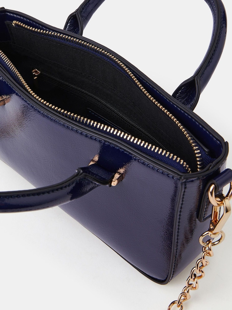 Accessorize Blue Patent Cross-Body Handbag - Image 2 of 3