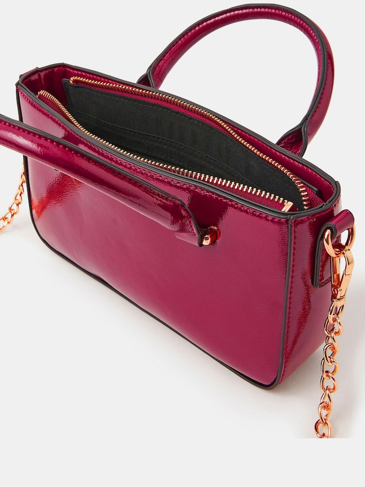 Accessorize Red Patent Cross-Body Handbag - Image 2 of 3 Accessorize Red Patent Cross-Body Handbag - Image 2 of 3