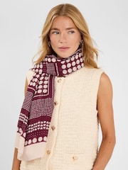 Accessorize Red Large Polka Dot Heart Satin Scarf - Image 3 of 3