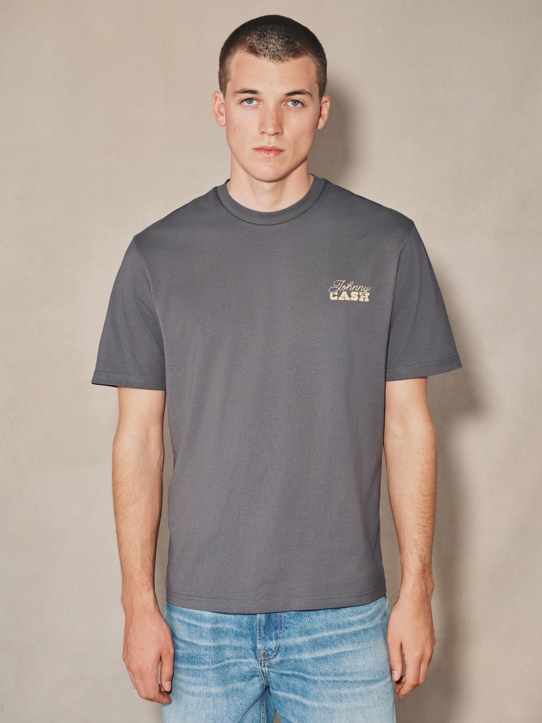 Buy Grey EDIT Johnny Cash Graphic T-Shirt from Next USA