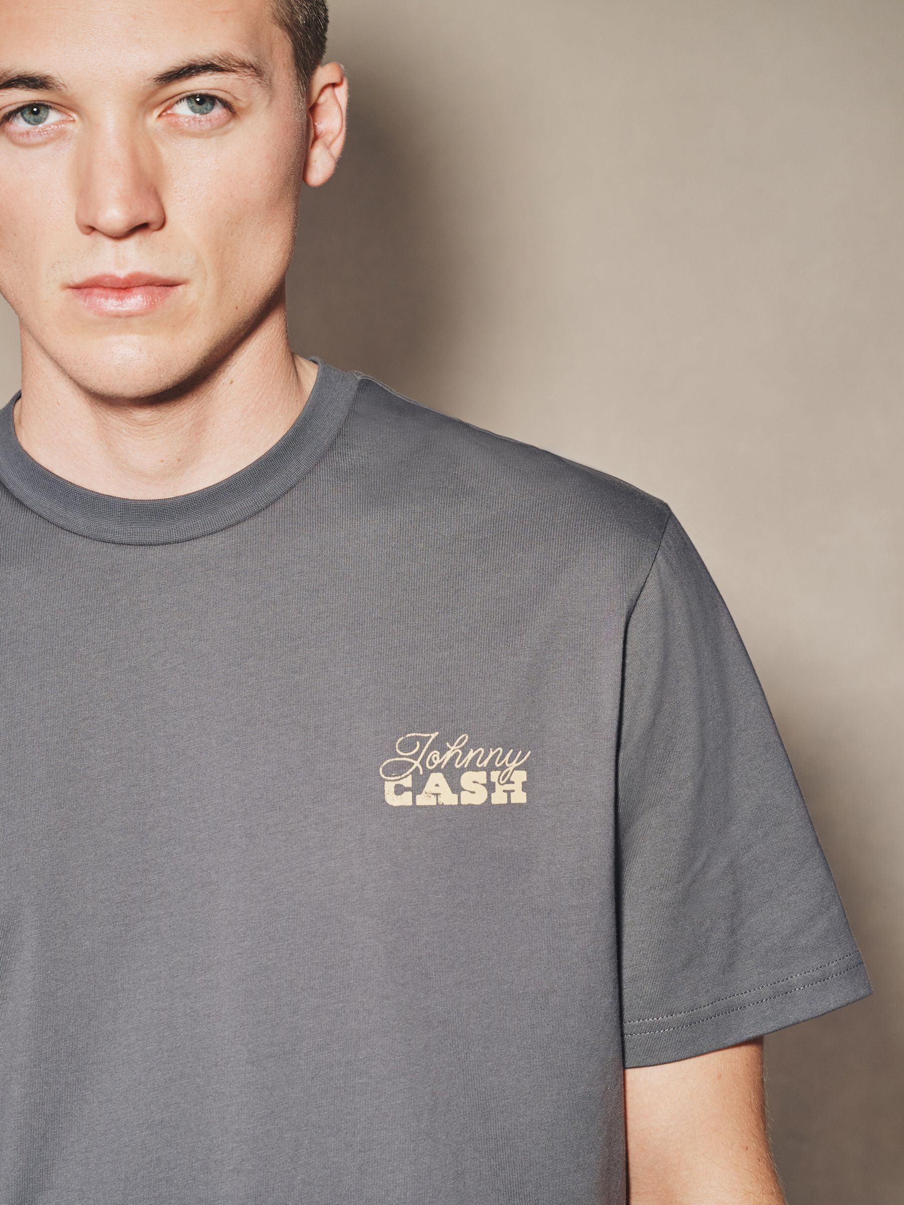Buy Grey EDIT Johnny Cash Graphic T-Shirt from Next USA