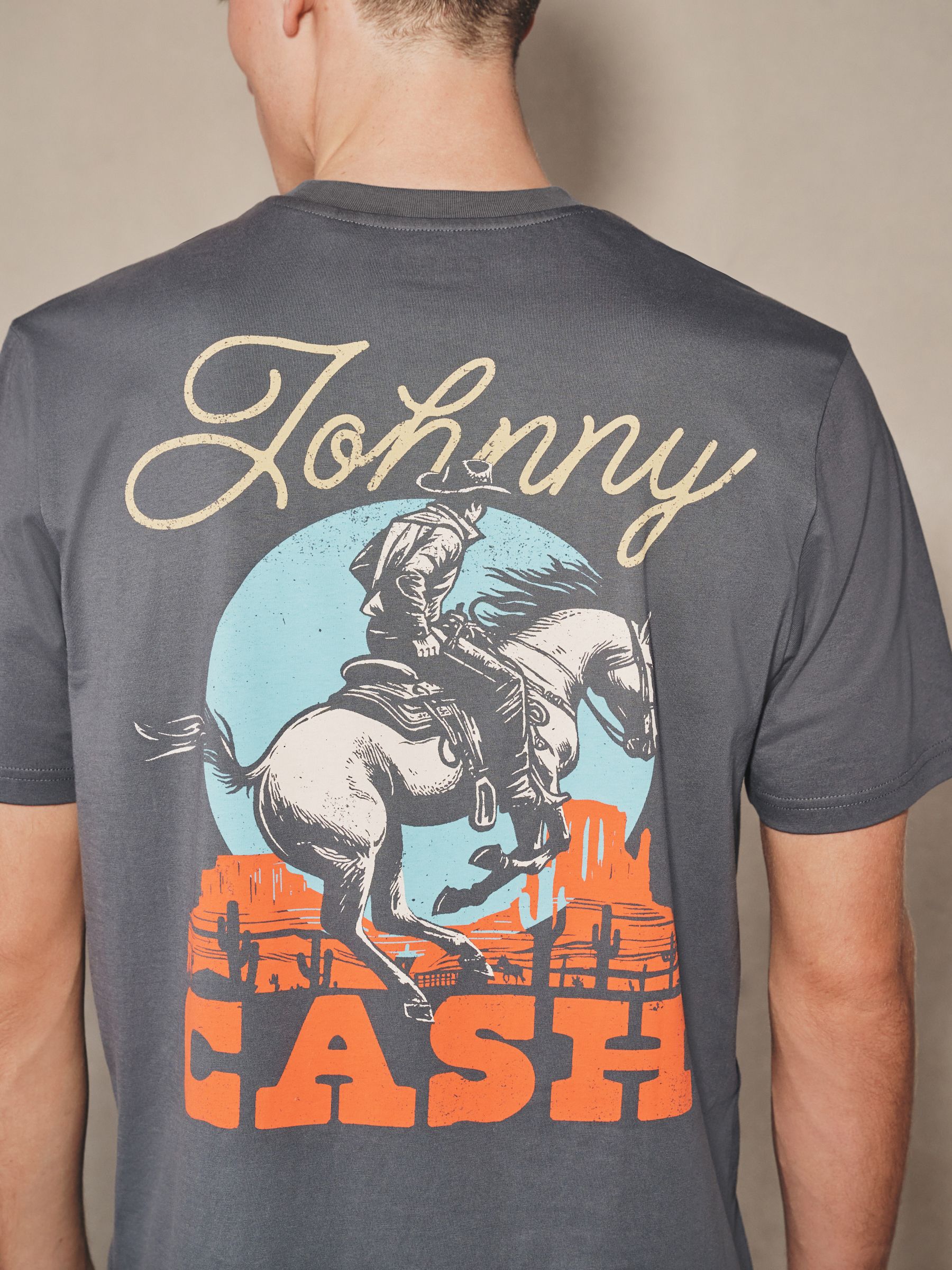 Buy Grey EDIT Johnny Cash Graphic T-Shirt from Next USA