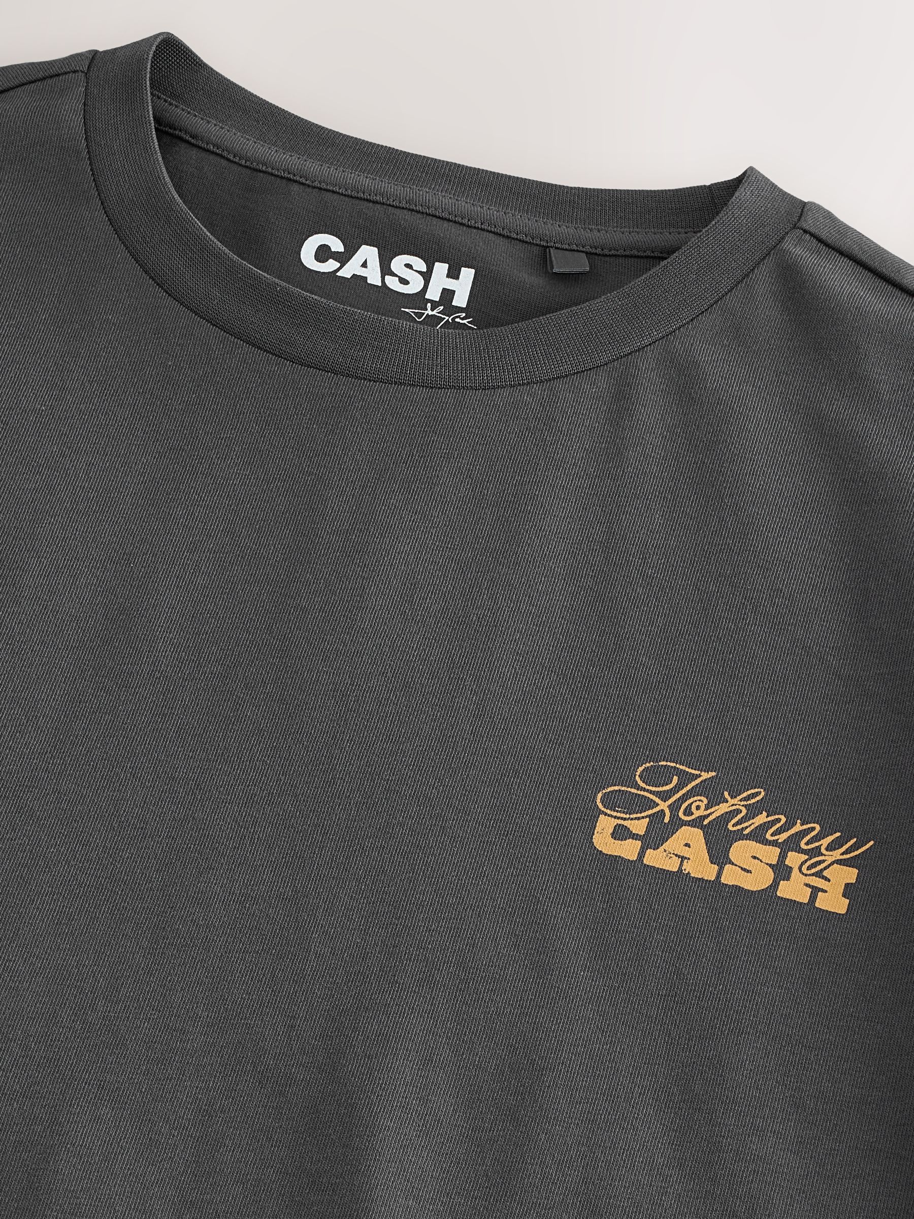 Buy Grey EDIT Johnny Cash Graphic T-Shirt from Next USA