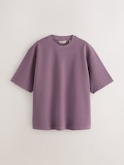 Purple EDIT Textured Boxy Fit T-Shirt - Image 5 of 7