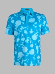 G/Fore Blue Floral Tech Golf Polo Shirt - Image 4 of 5