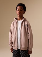 Stone Subscribe Graphic Zip Through Hoodie (3-16yrs) - Image 4 of 9