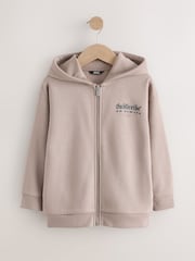 Stone Subscribe Graphic Zip Through Hoodie (3-16yrs) - Image 5 of 9