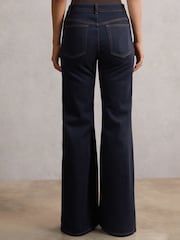 Reiss Indigo June Petite Flared Seam-Detail Jeans - Image 5 of 8