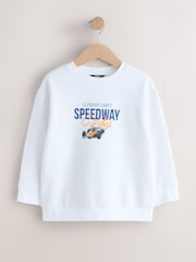White Graphic Crew Neck Sweater (3-16yrs) - Image 1 of 4