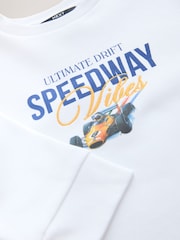 White Graphic Crew Neck Sweater (3-16yrs) - Image 3 of 4