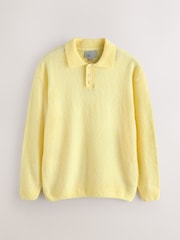 Galben - EDIT Long Sleeve Knit Polo Shirt - Imaginea 4 din 6