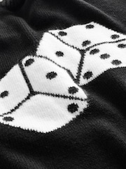 Black EDIT Knitted Graphic Crew Neck Jumper - Image 7 of 8