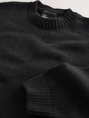 Black EDIT Knitted Graphic Crew Neck Jumper - Image 8 of 8