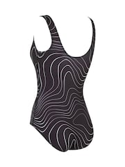 Zoggs Scoopback Black Swimsuit with built in Shelf Bra Support - Image 2 of 2