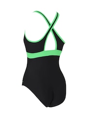 Zoggs Dakota Crossback Black Swimsuit with built in Shelf Bra Support - Imagen 2 de 2