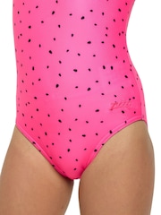 Zoggs Girls Pink Watermelon Tex Back Swimsuit - Image 3 of 5