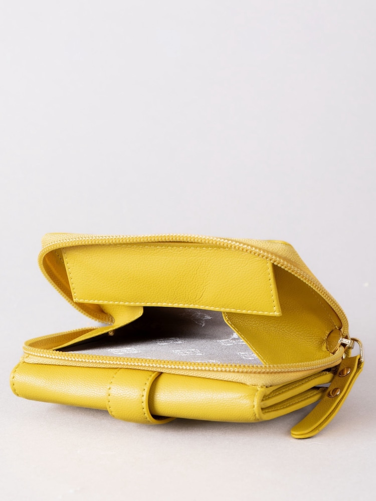 Lakeland Leather Yellow Medium Icon Stud Tab Purse - Image 5 of 5 Lakeland Leather Yellow Medium Icon Stud Tab Purse - Image 5 of 5