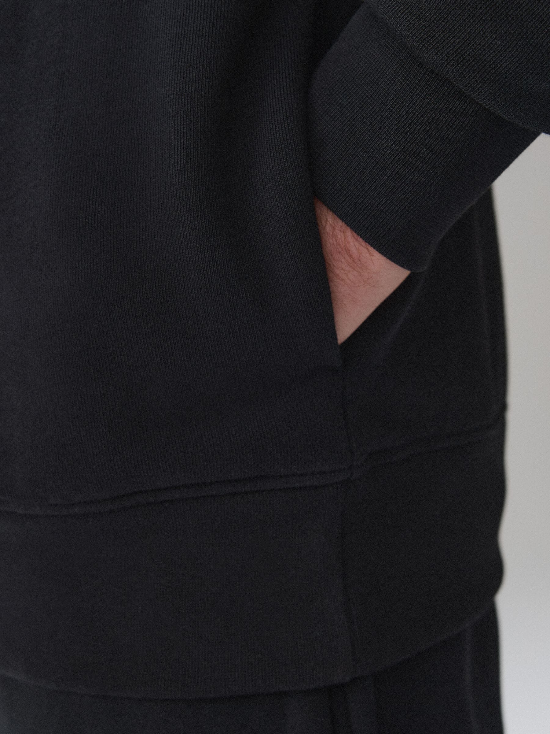 Buy Black/Stone Cotton Rich Lightweight Jersey Sweat top Quarter