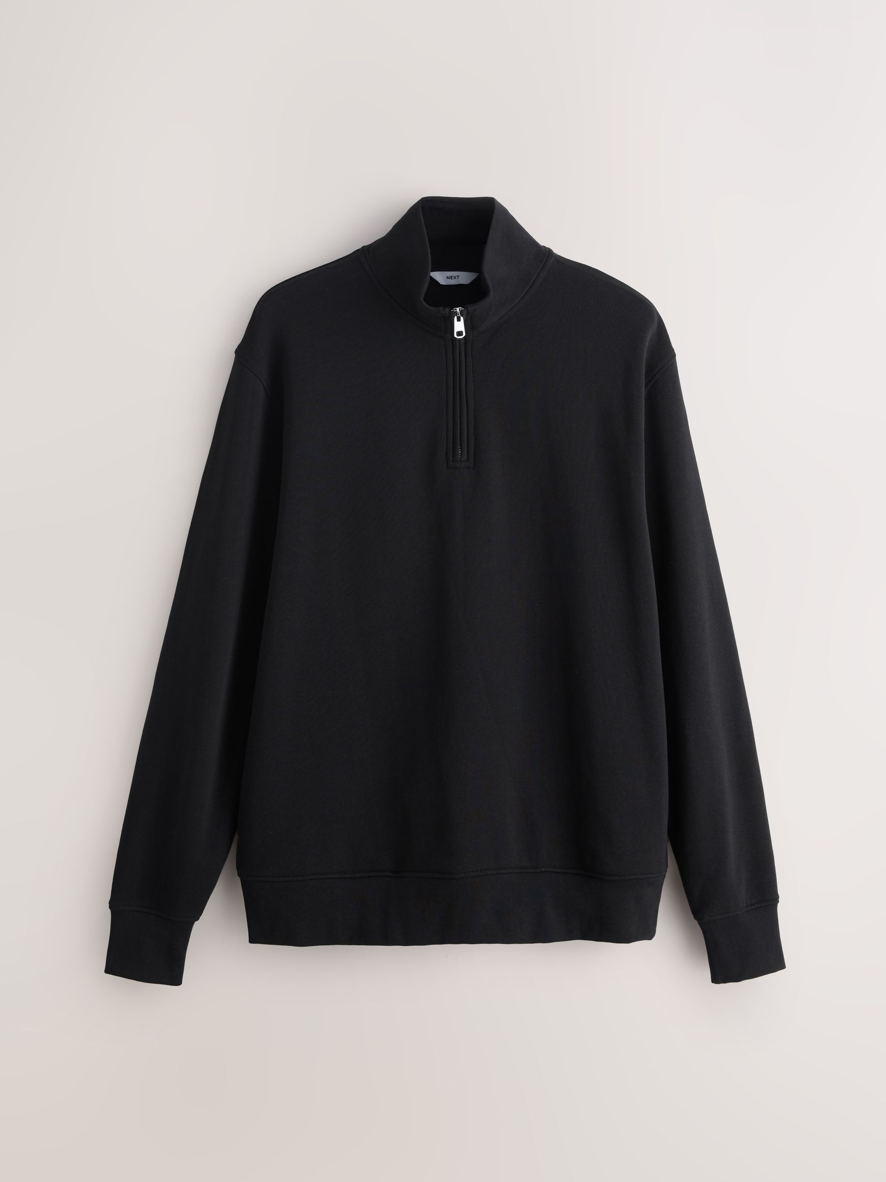 Buy Black/Stone Cotton Rich Lightweight Jersey Sweat top Quarter
